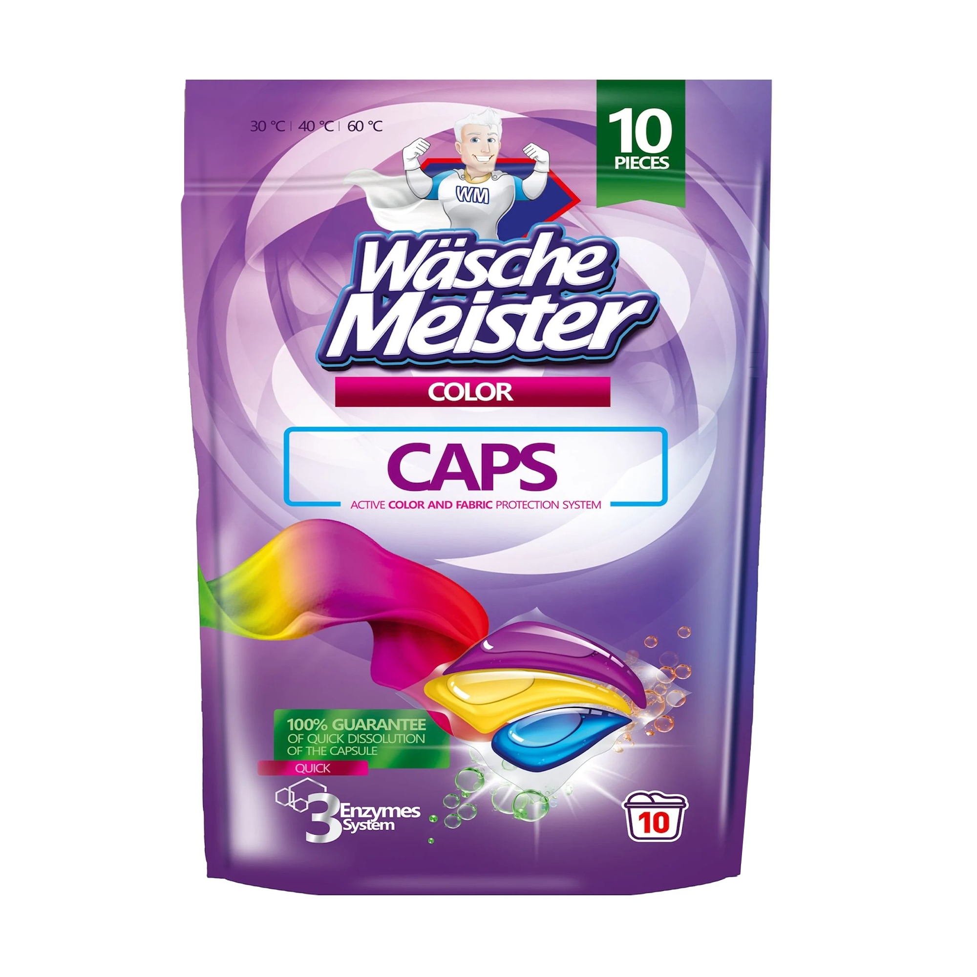 Капсули для прання Wasche Meister Color, 10 циклів прання, 10 шт